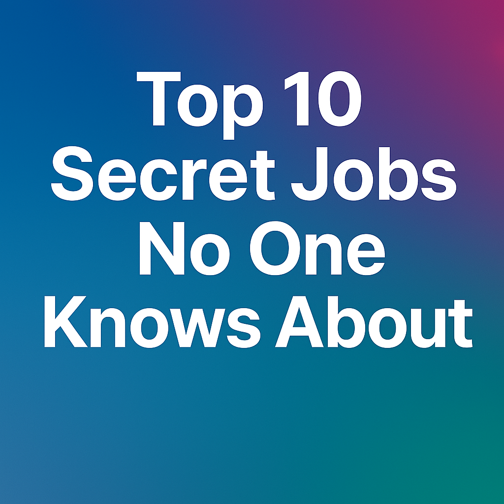 Top 10 secret jobs no one knows about